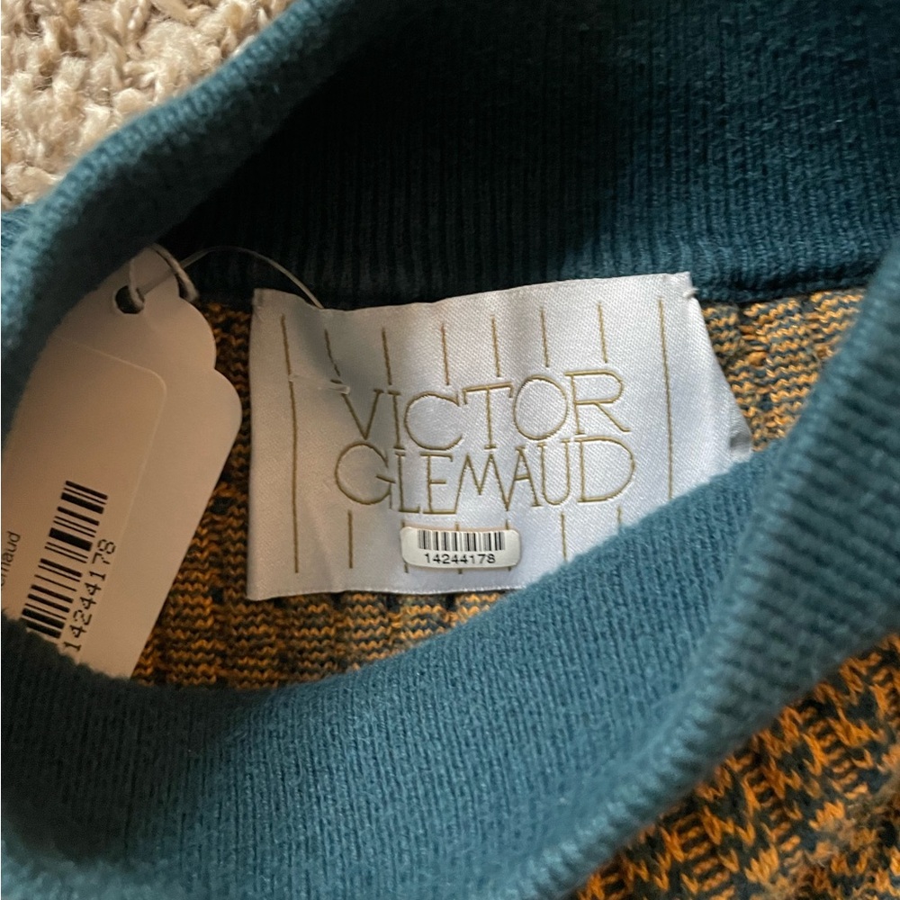 Victor Glemaud Mock Neck Cropped Knit Sweater - Picture 4 of 8